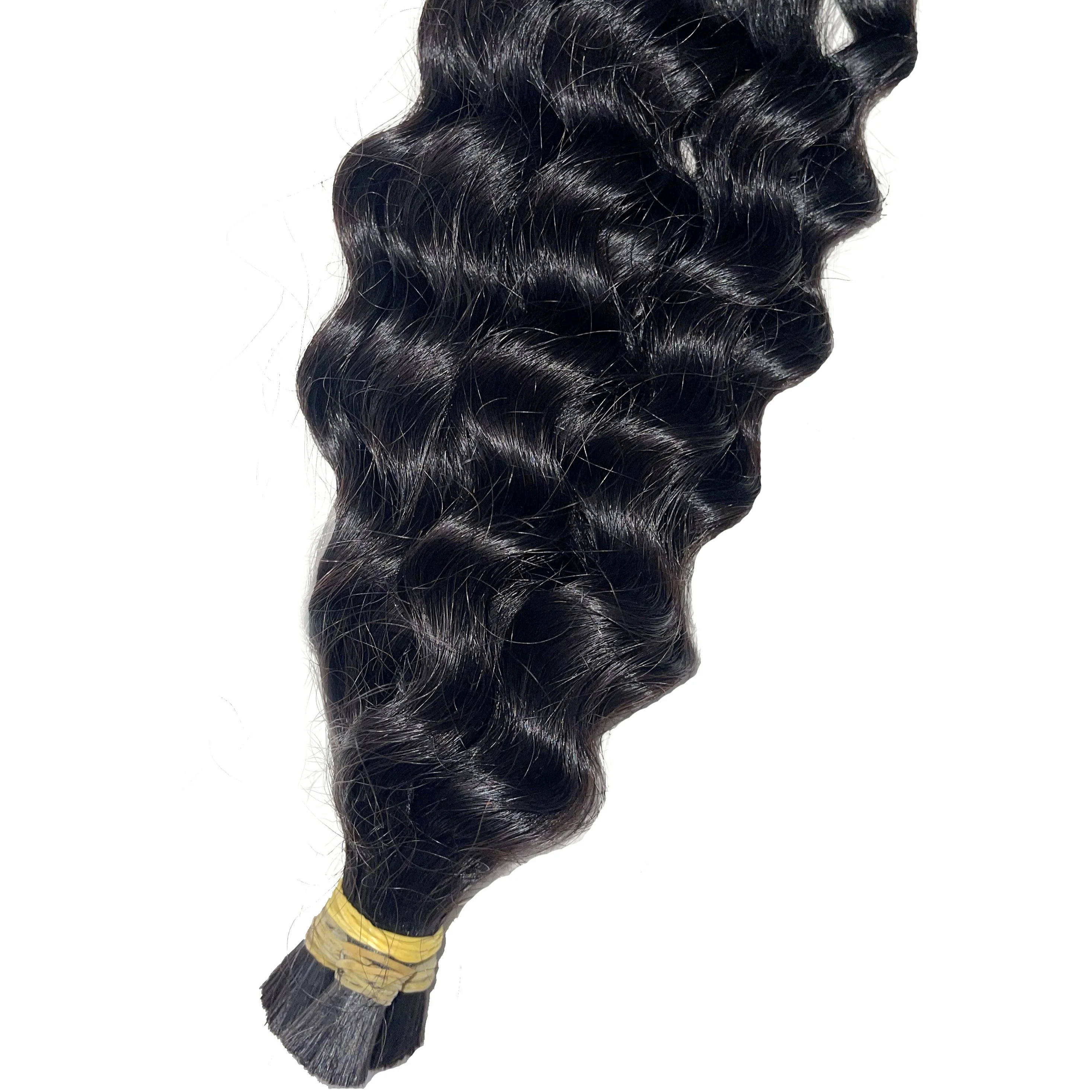 Raw Boho Deep Wave Bulk Braiding Hair - Image 4