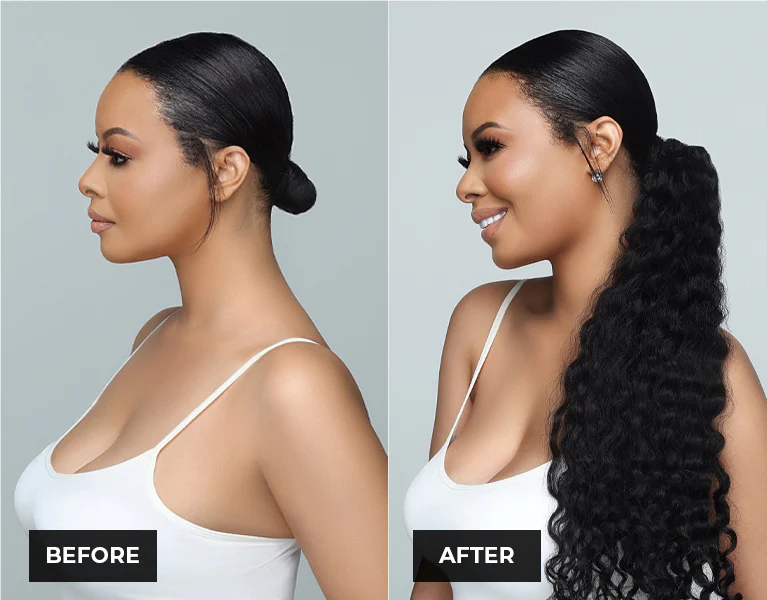 Raw Burma Curly Drawstring Ponytail - Image 2
