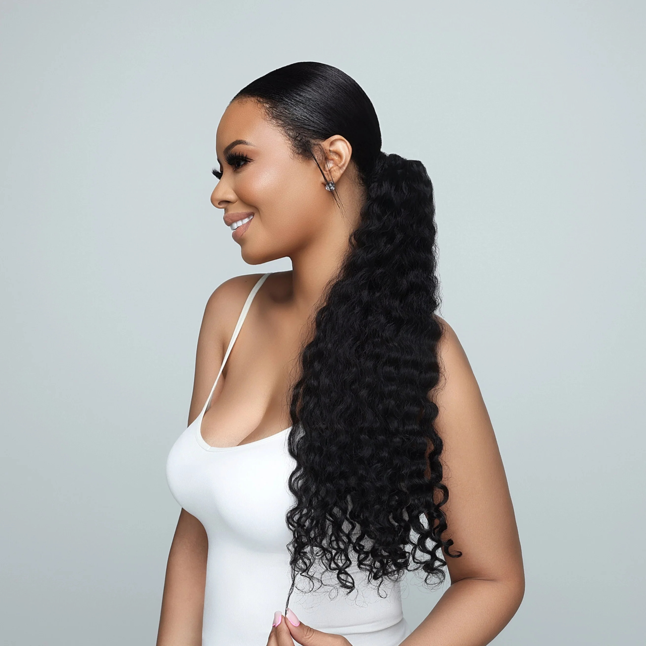 Raw Burma Curly Drawstring Ponytail - Image 3